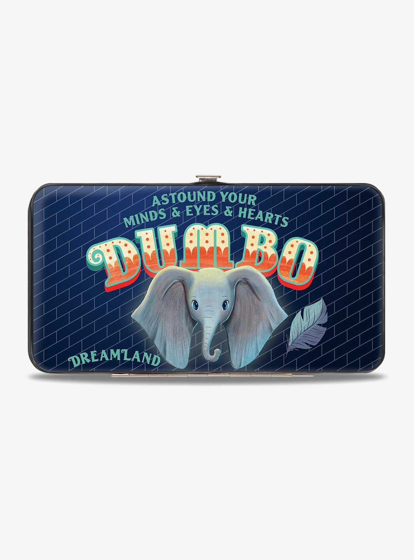 Disney Dumbo Face Feather Astound Your Mind Eyes Hearts Circus Sign Hinged Wallet, , hi-res