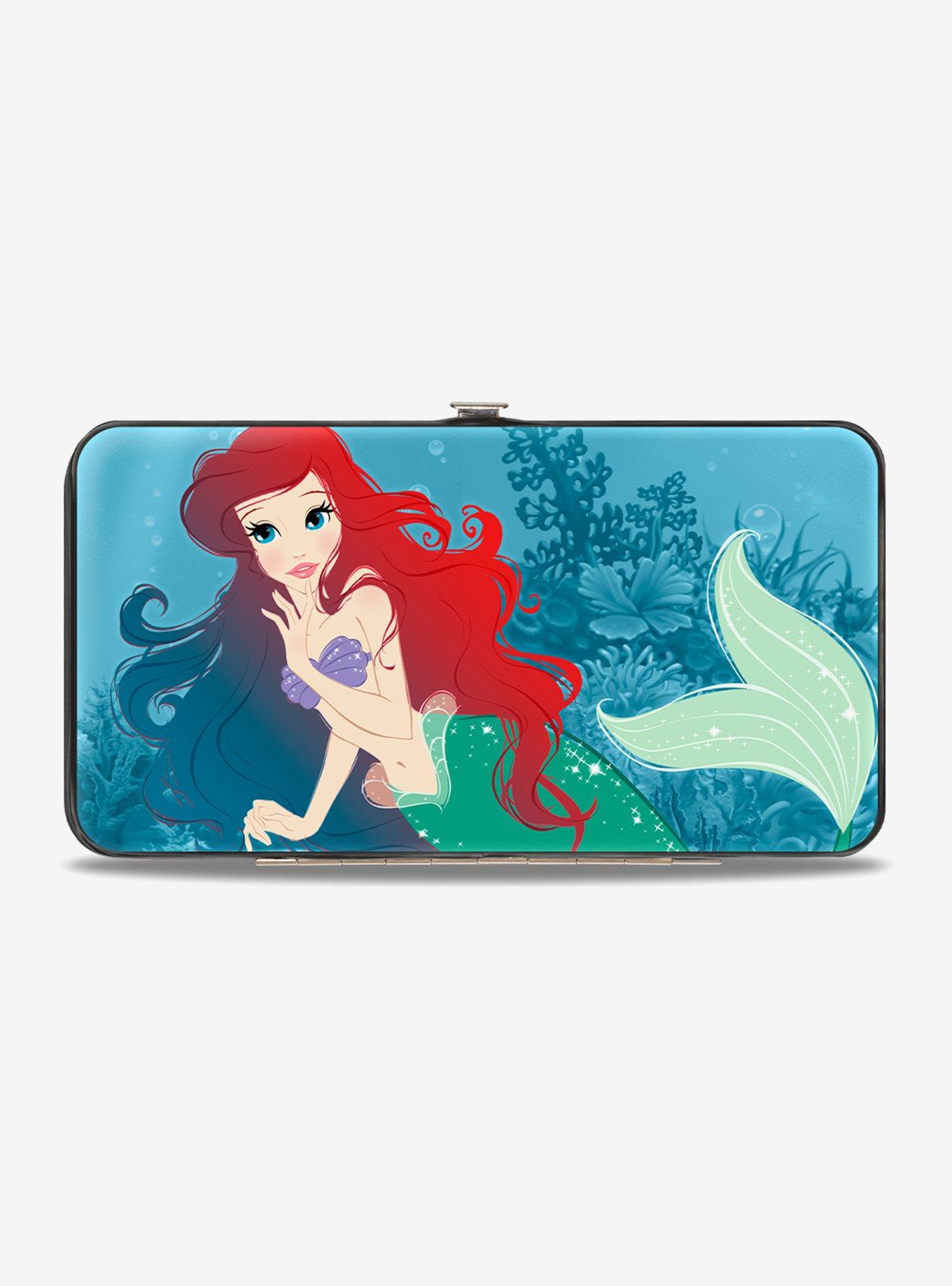 Disney The Little Mermaid Ariel Swimming Resting Poses Coral Reef Hinged Wallet