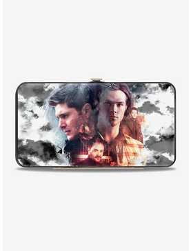 Supernatural Four Character Collage Logo Clouds Hinged Wallet, , hi-res