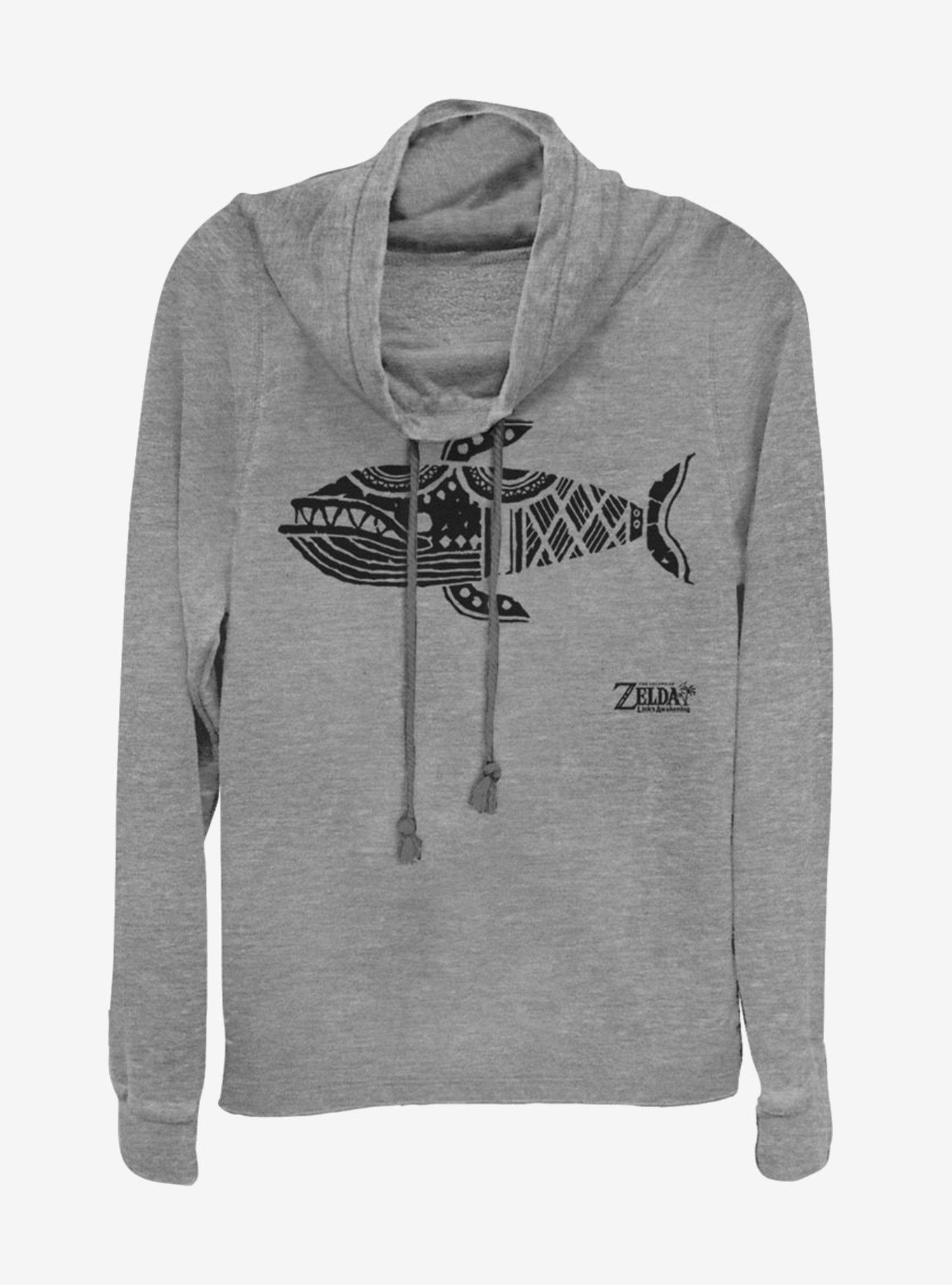 Nintendo The Legend of Zelda: Link's Awakening Whale Glyph Cowl Neck Long-Sleeve Girls Top, , hi-res
