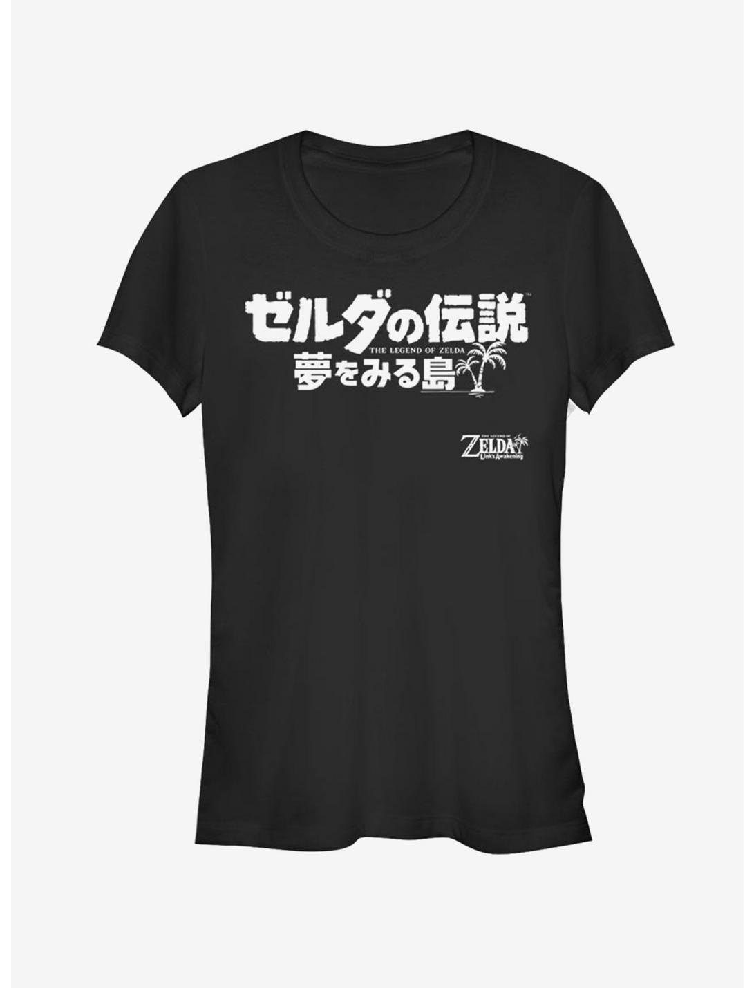 Nintendo The Legend of Zelda: Link's Awakening Japanese Logo Girls T-Shirt, BLACK, hi-res