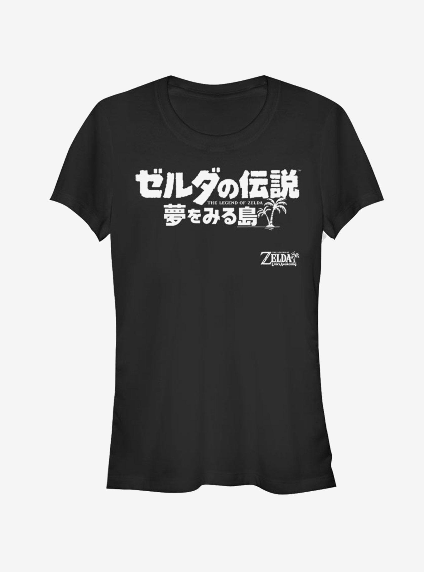 Nintendo The Legend of Zelda: Link's Awakening Japanese Logo Girls T-Shirt, BLACK, hi-res