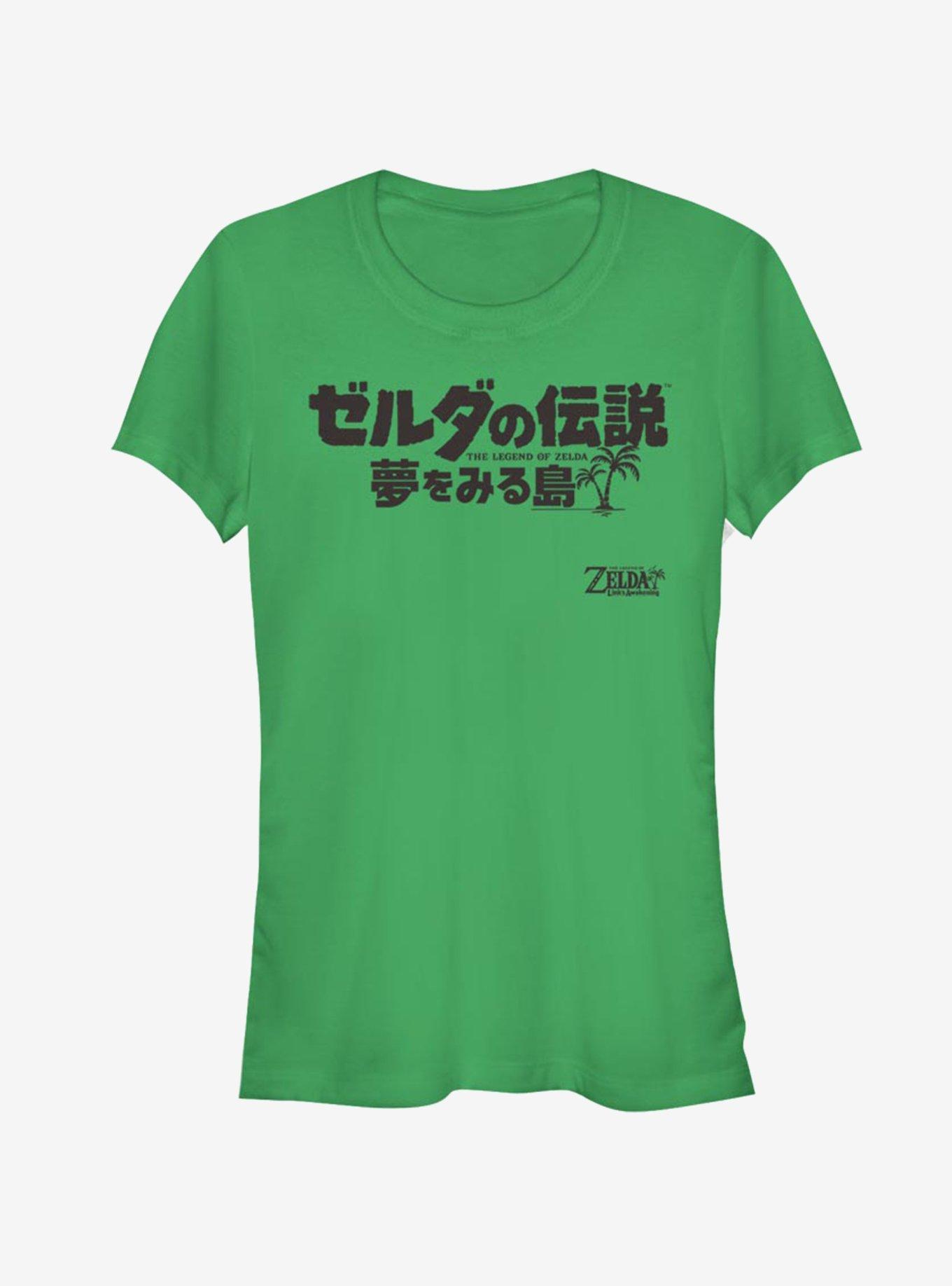 Nintendo The Legend of Zelda: Link's Awakening Japanese Logo Girls T-Shirt, KELLY, hi-res