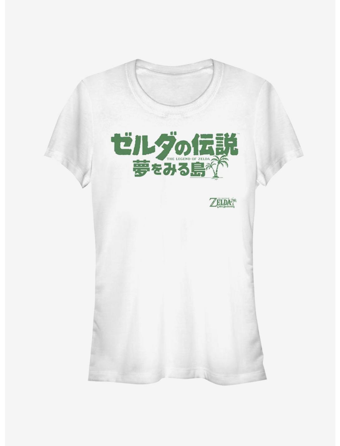 Nintendo The Legend of Zelda: Link's Awakening Japanese Logo Girls T-Shirt, WHITE, hi-res