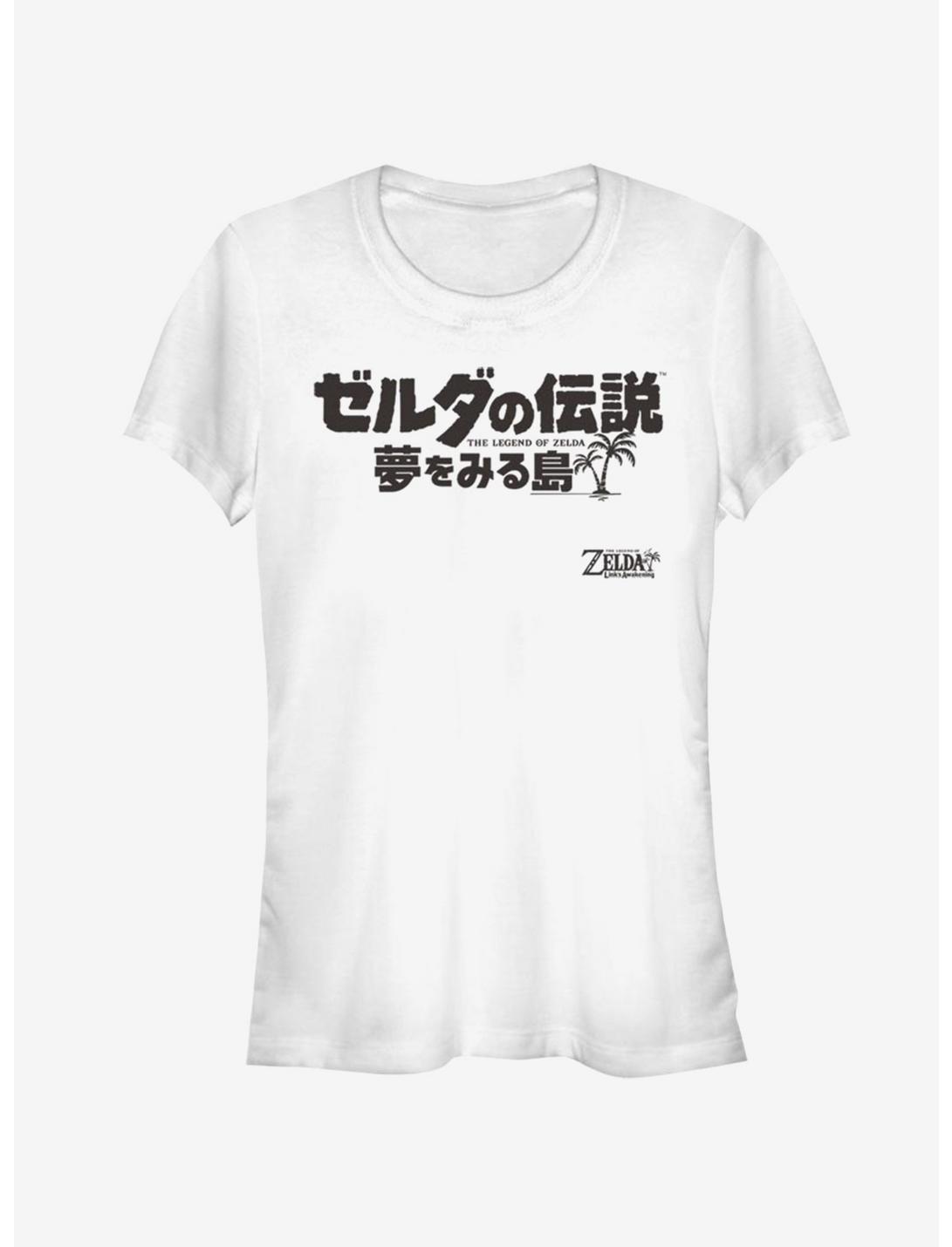 Nintendo The Legend of Zelda: Link's Awakening Japanese Logo Girls T-Shirt, WHITE, hi-res