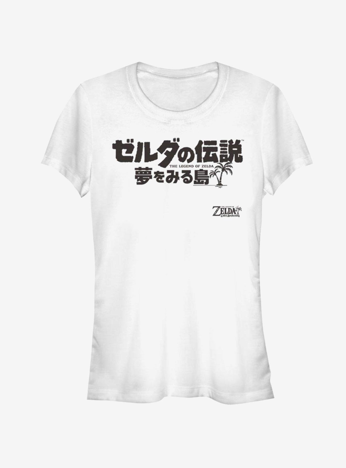 Nintendo The Legend of Zelda: Link's Awakening Japanese Logo Girls T-Shirt, WHITE, hi-res