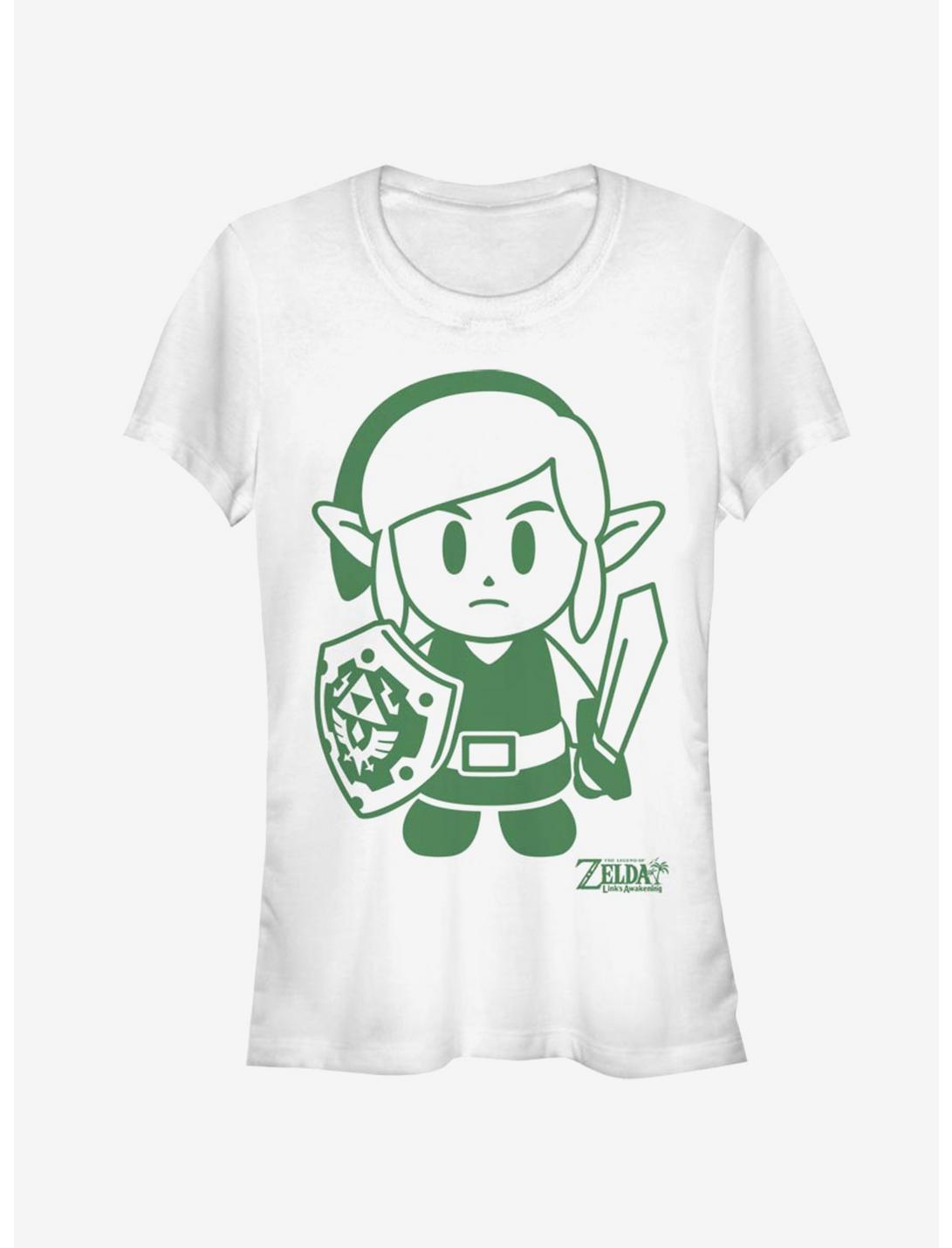Nintendo The Legend of Zelda: Link's Awakening Link Avatar Outline Girls T-Shirt, WHITE, hi-res