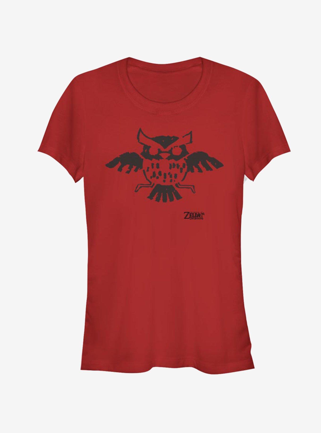 Nintendo The Legend of Zelda: Link's Awakening Owl Glyph Girls T-Shirt, RED, hi-res