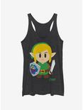 Nintendo The Legend of Zelda: Link's Awakening Link Avatar Color Girls Tank, BLK HTR, hi-res