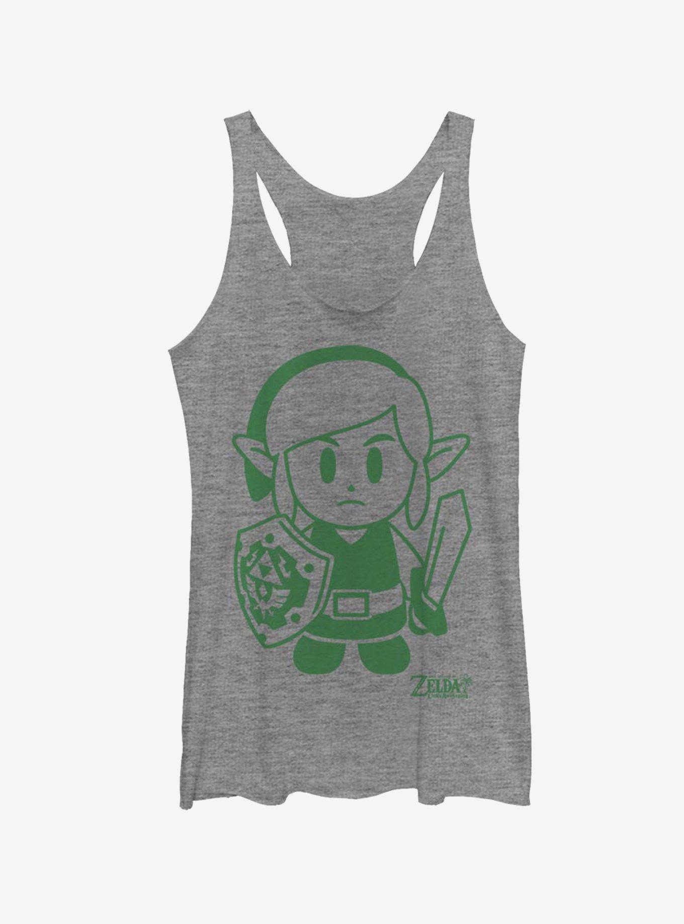 Nintendo The Legend of Zelda: Link's Awakening Link Avatar Outline Girls Tank, GRAY HTR, hi-res