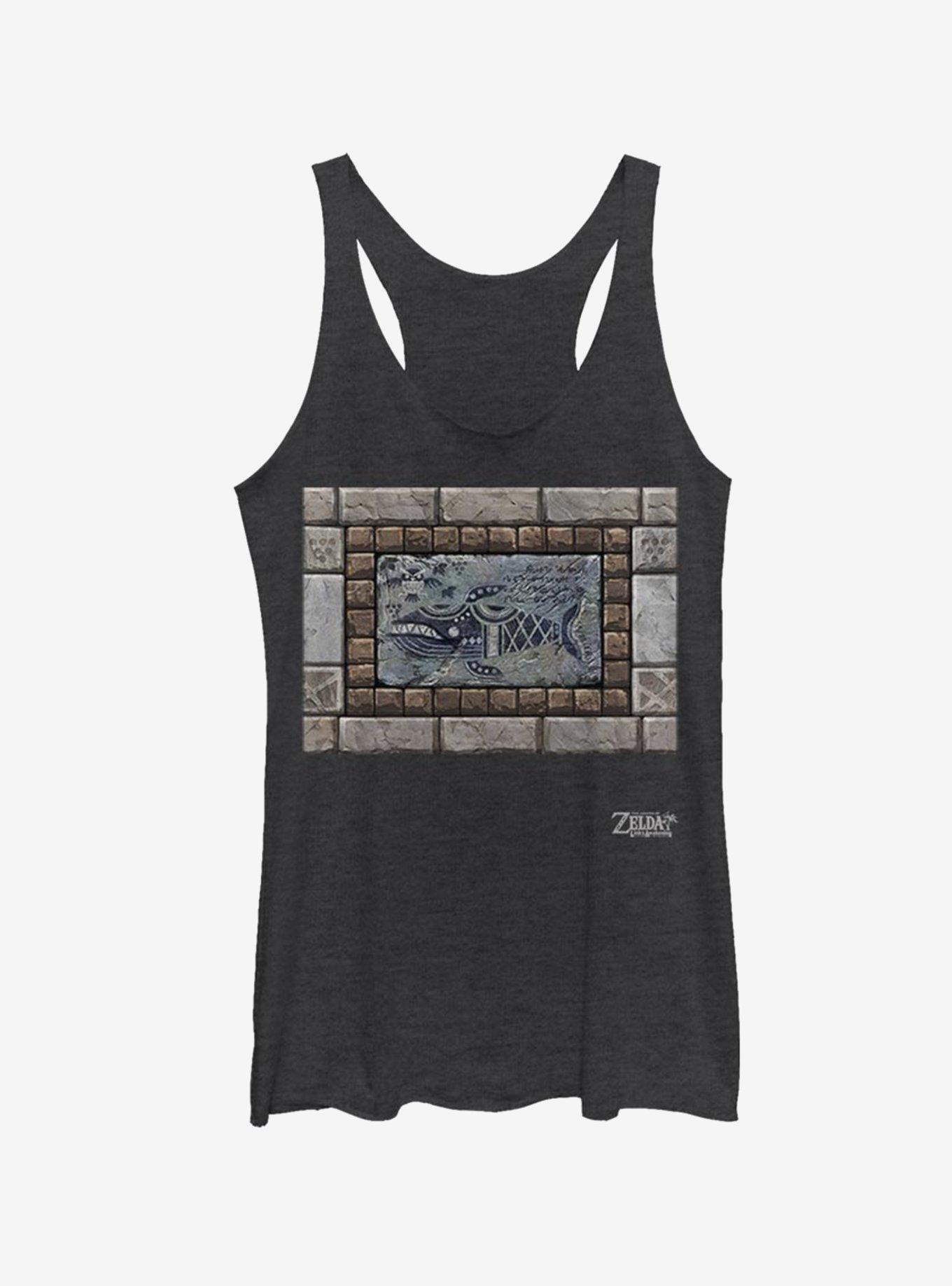 Nintendo The Legend of Zelda: Link's Awakening Whale Tablet Girls Tank, BLK HTR, hi-res