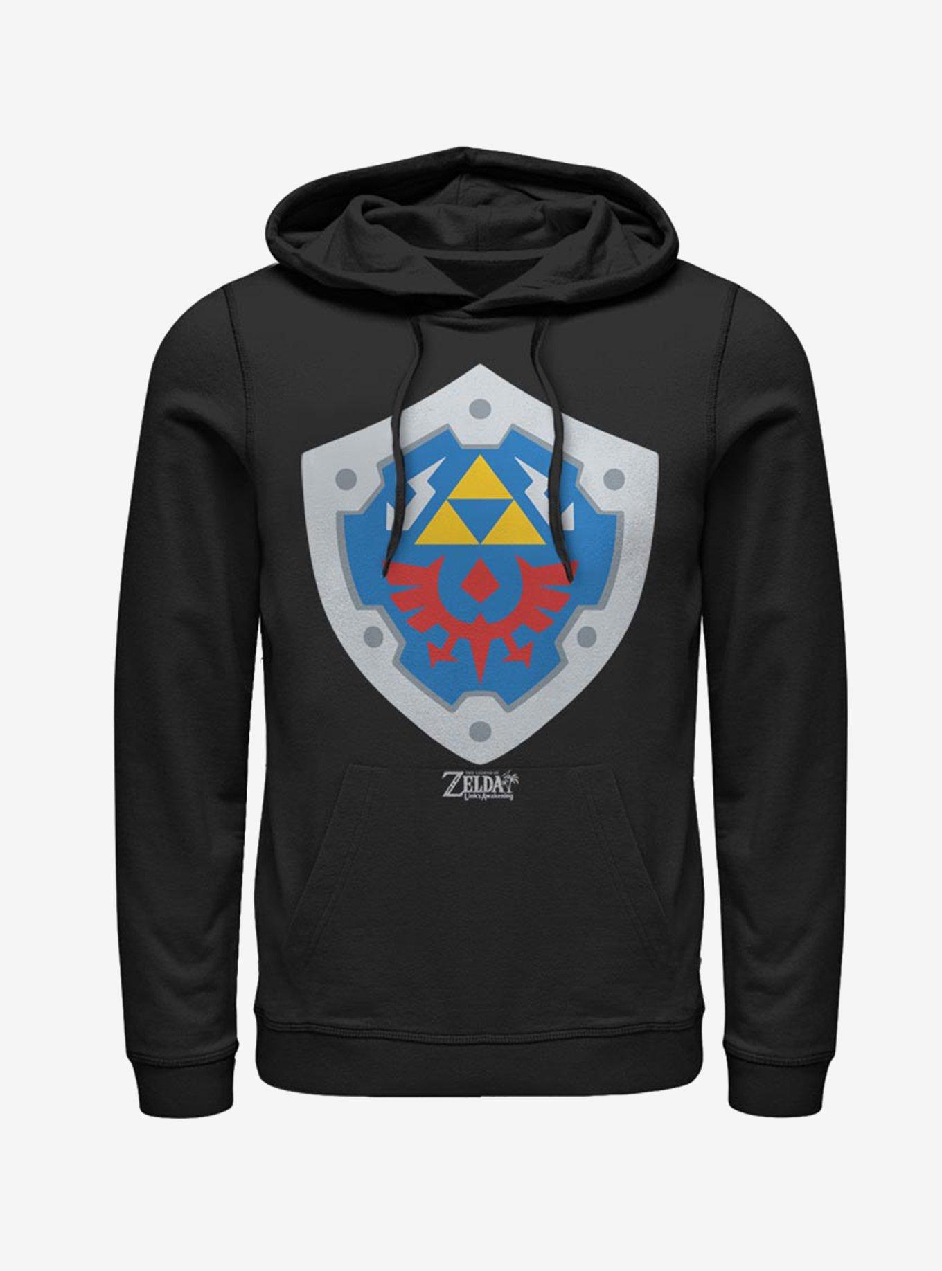 Nintendo The Legend of Zelda: Link's Awakening Hylian Shield Hoodie, BLACK, hi-res