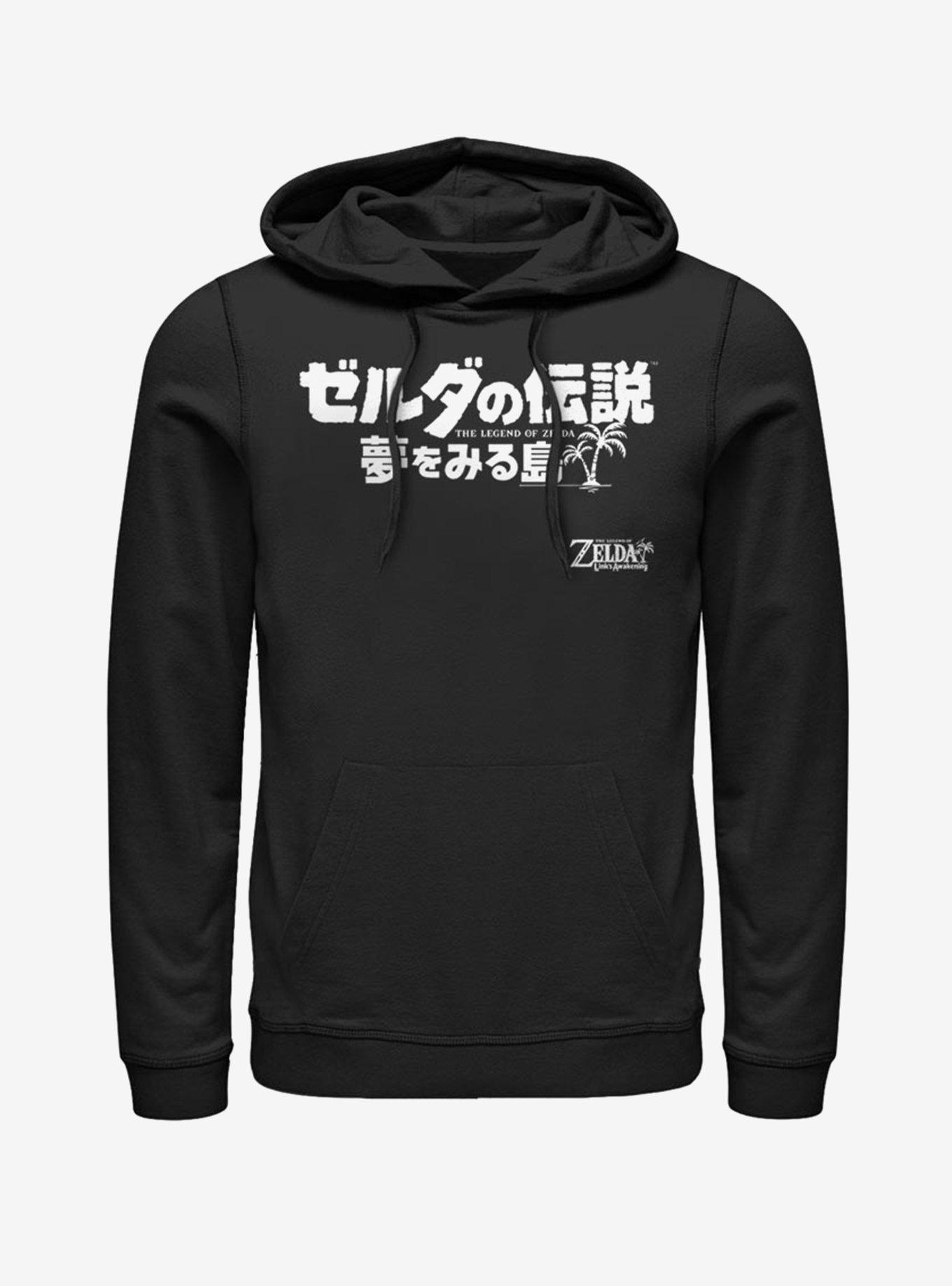 Nintendo The Legend of Zelda: Link's Awakening Japanese Logo Hoodie, BLACK, hi-res