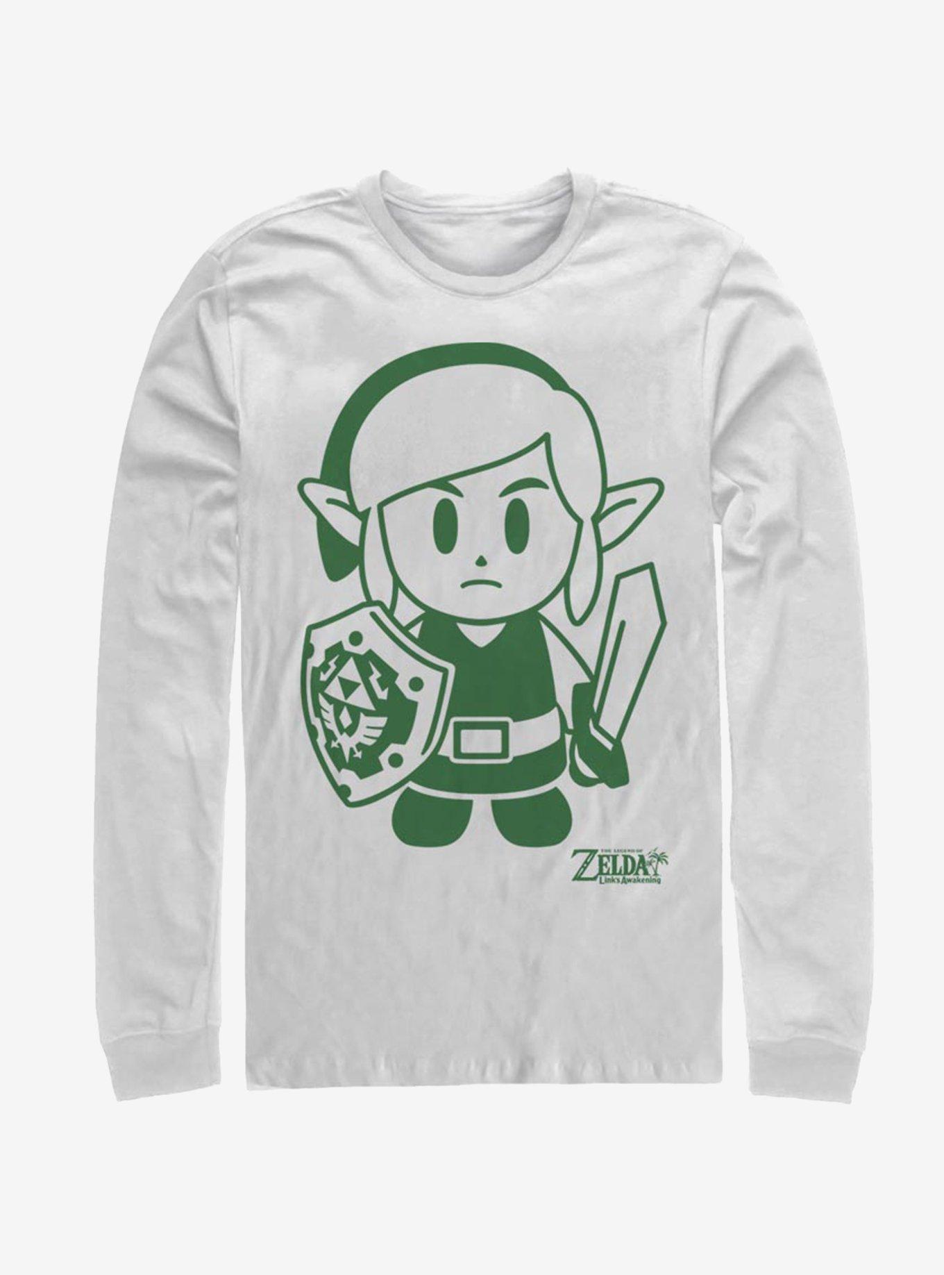 Nintendo The Legend of Zelda: Link's Awakening Link Avatar Outline Long-Sleeve T-Shirt, WHITE, hi-res