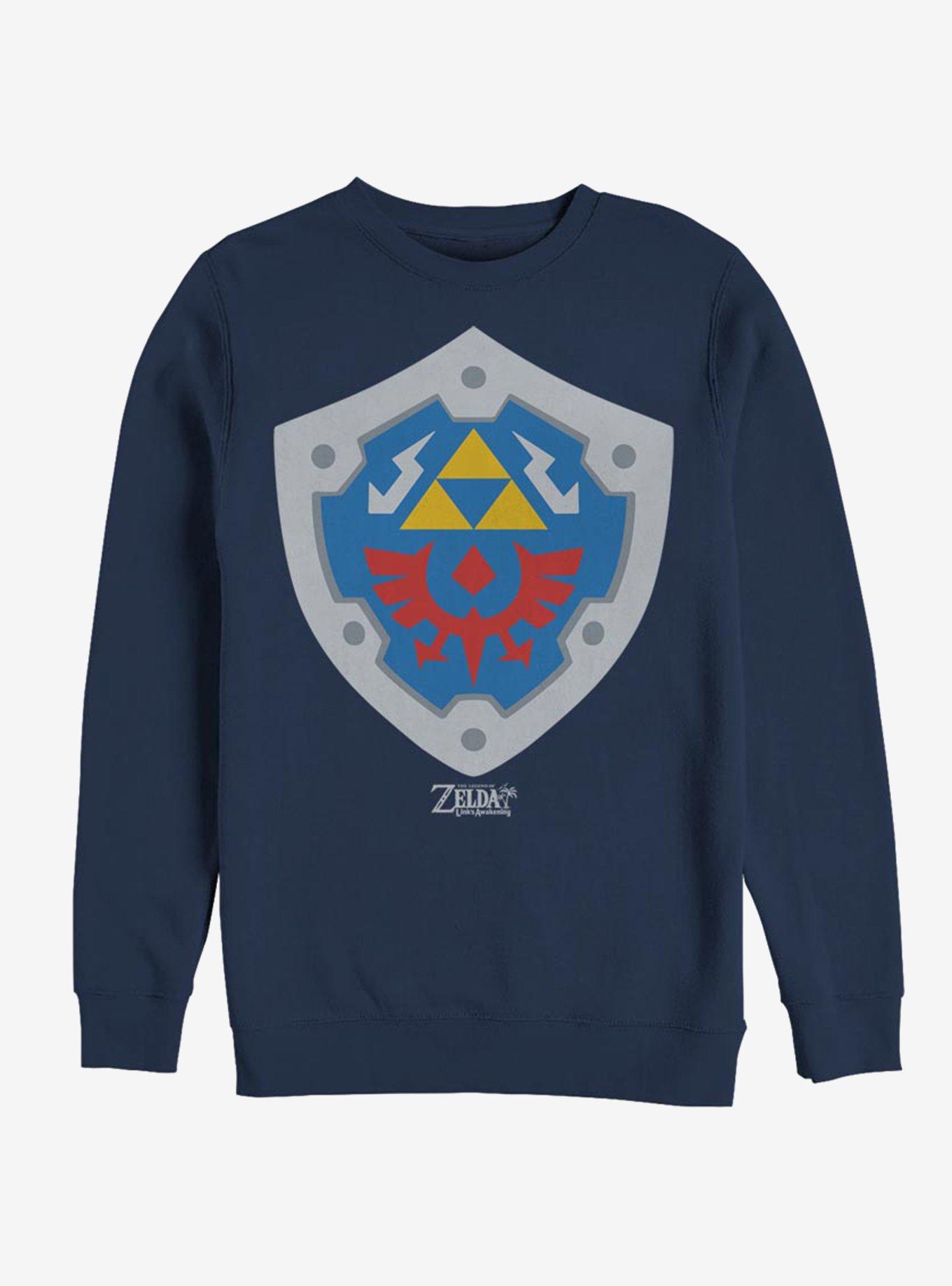 Nintendo The Legend of Zelda: Link's Awakening Hylian Shield Sweatshirt, NAVY, hi-res