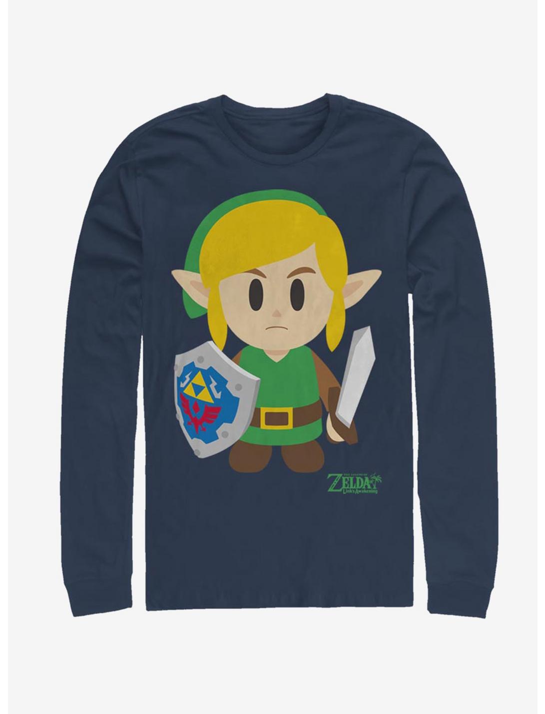 Nintendo The Legend of Zelda: Link's Awakening Link Avatar Color Long-Sleeve T-Shirt, NAVY, hi-res