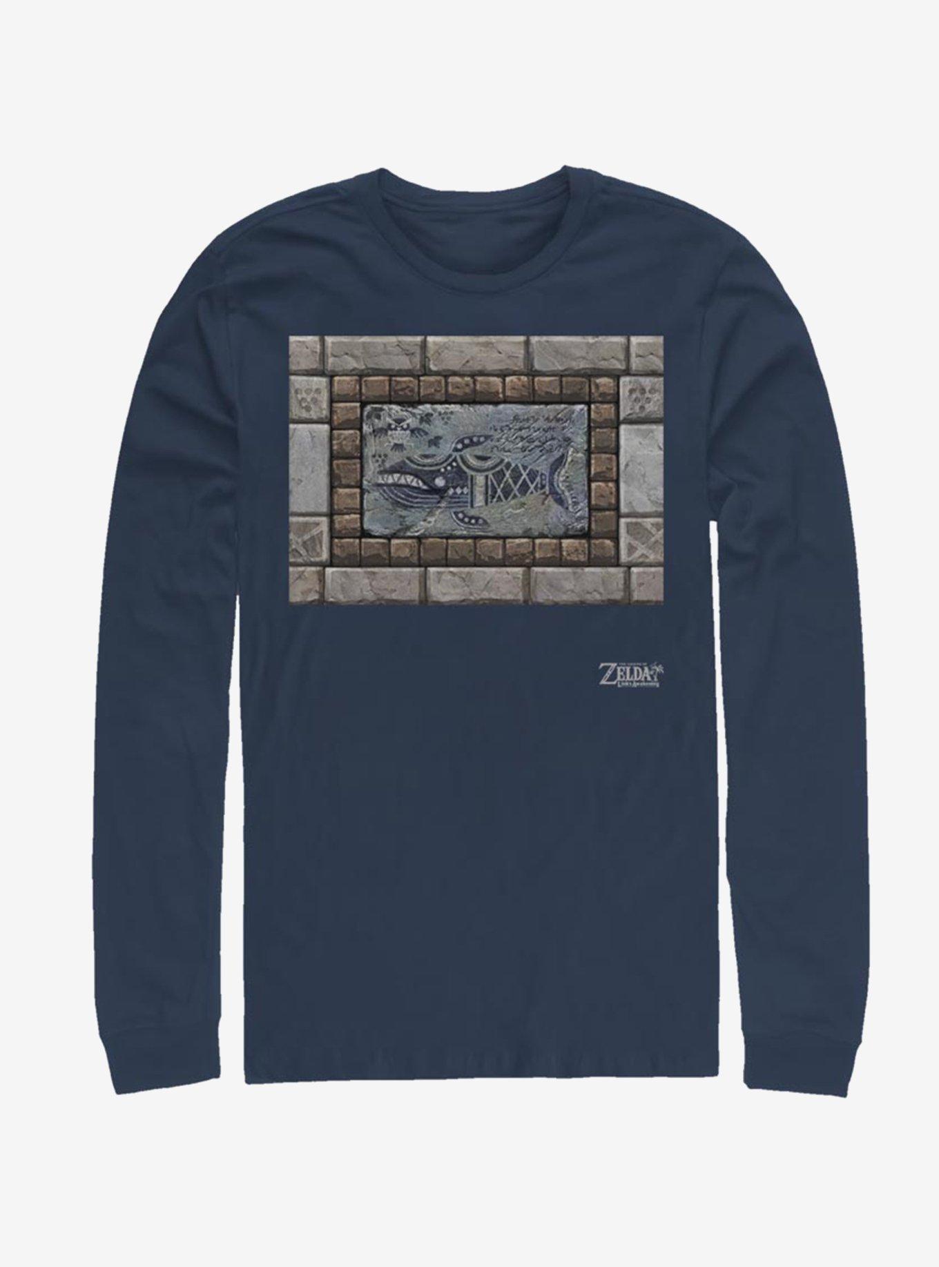 Nintendo The Legend of Zelda: Link's Awakening Whale Tablet Long-Sleeve T-Shirt, NAVY, hi-res