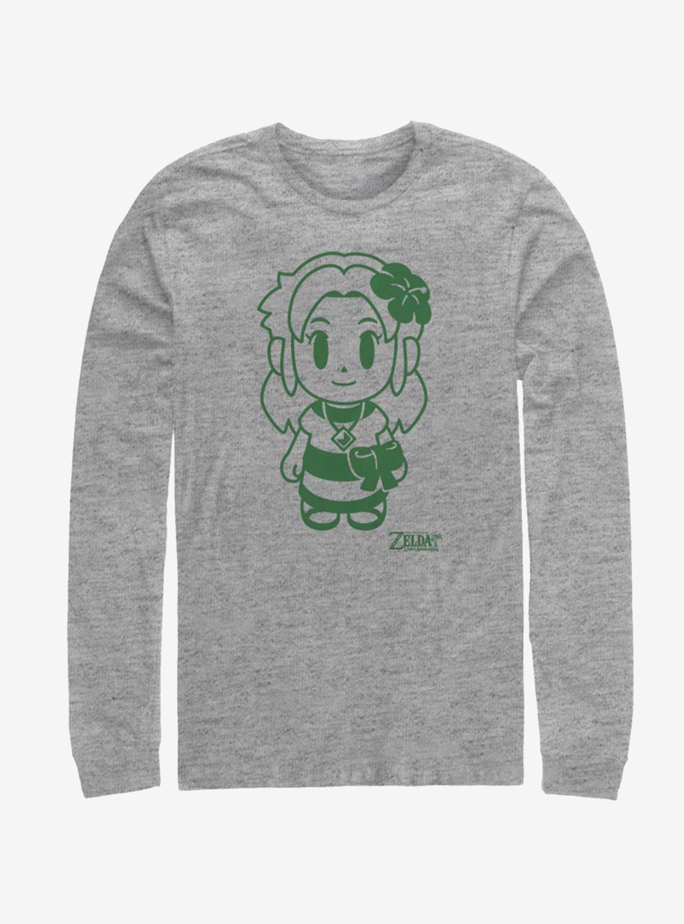 Nintendo The Legend of Zelda: Link's Awakening Marin Avatar Outline Long-Sleeve T-Shirt, ATH HTR, hi-res