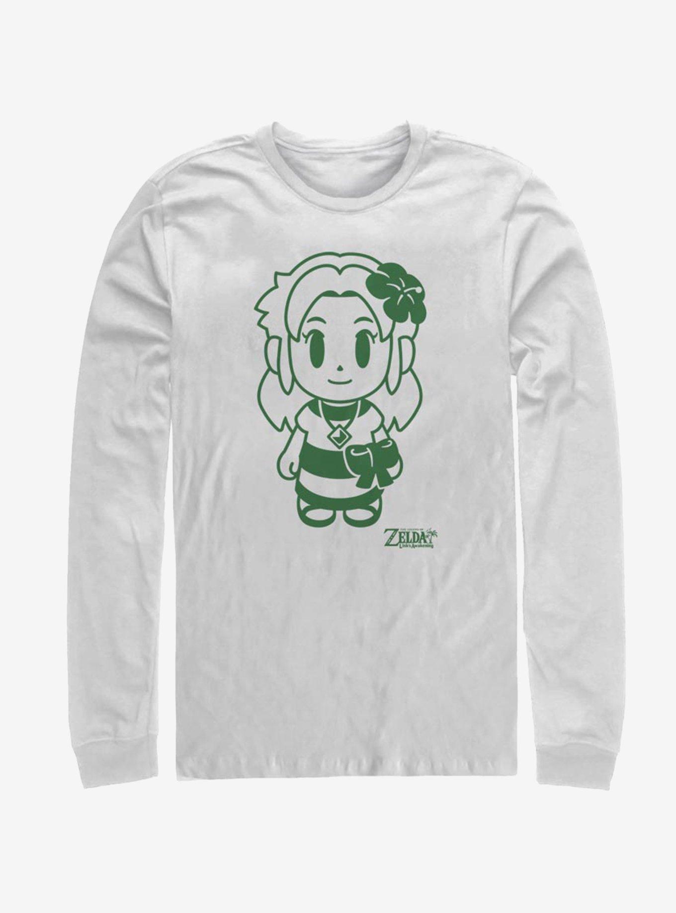 Nintendo The Legend of Zelda: Link's Awakening Marin Avatar Outline Long-Sleeve T-Shirt, WHITE, hi-res