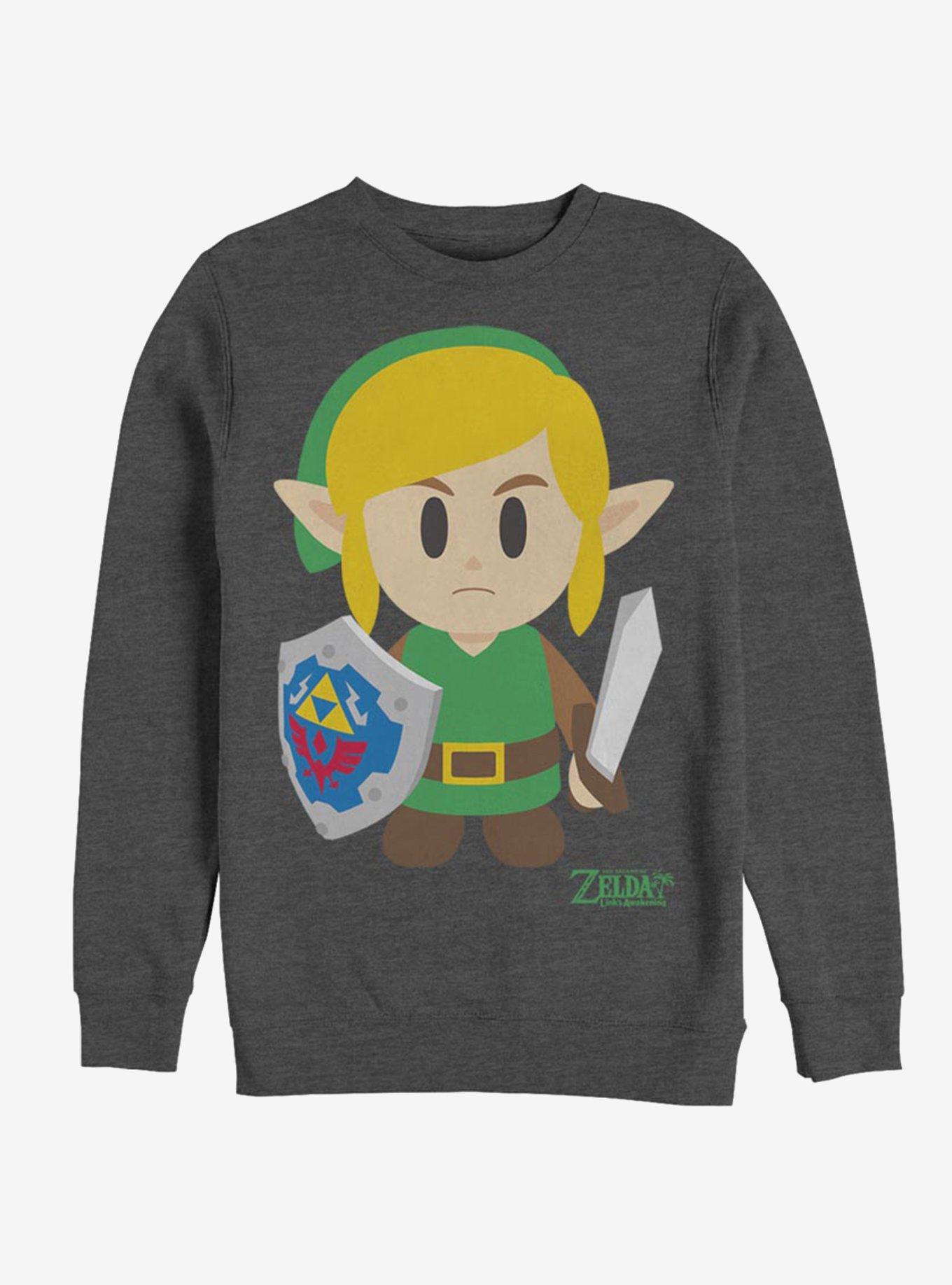 Nintendo The Legend of Zelda: Link's Awakening Link Avatar Color Sweatshirt, CHAR HTR, hi-res