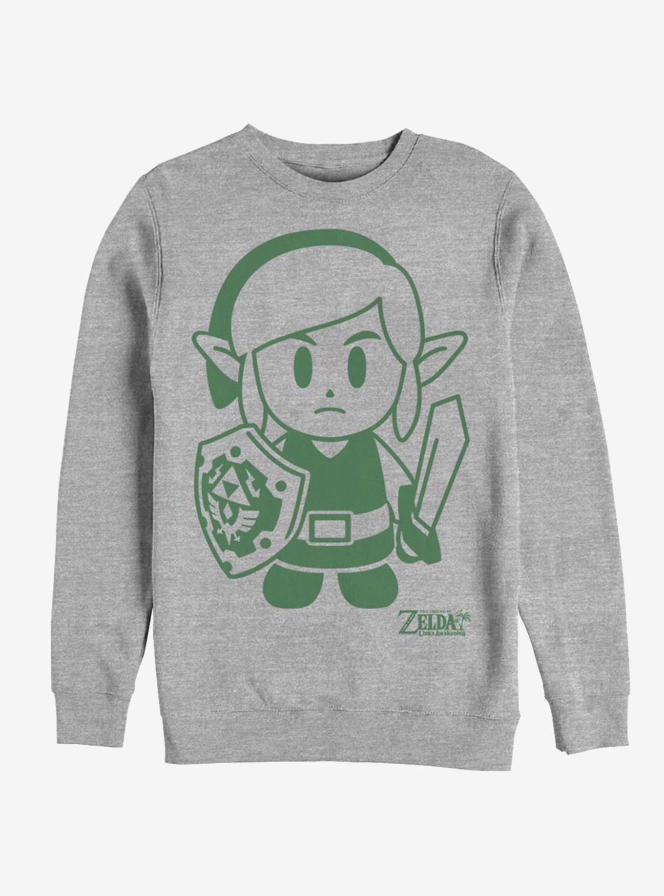 Nintendo The Legend of Zelda: Link's Awakening Link Avatar Outline Sweatshirt, ATH HTR, hi-res