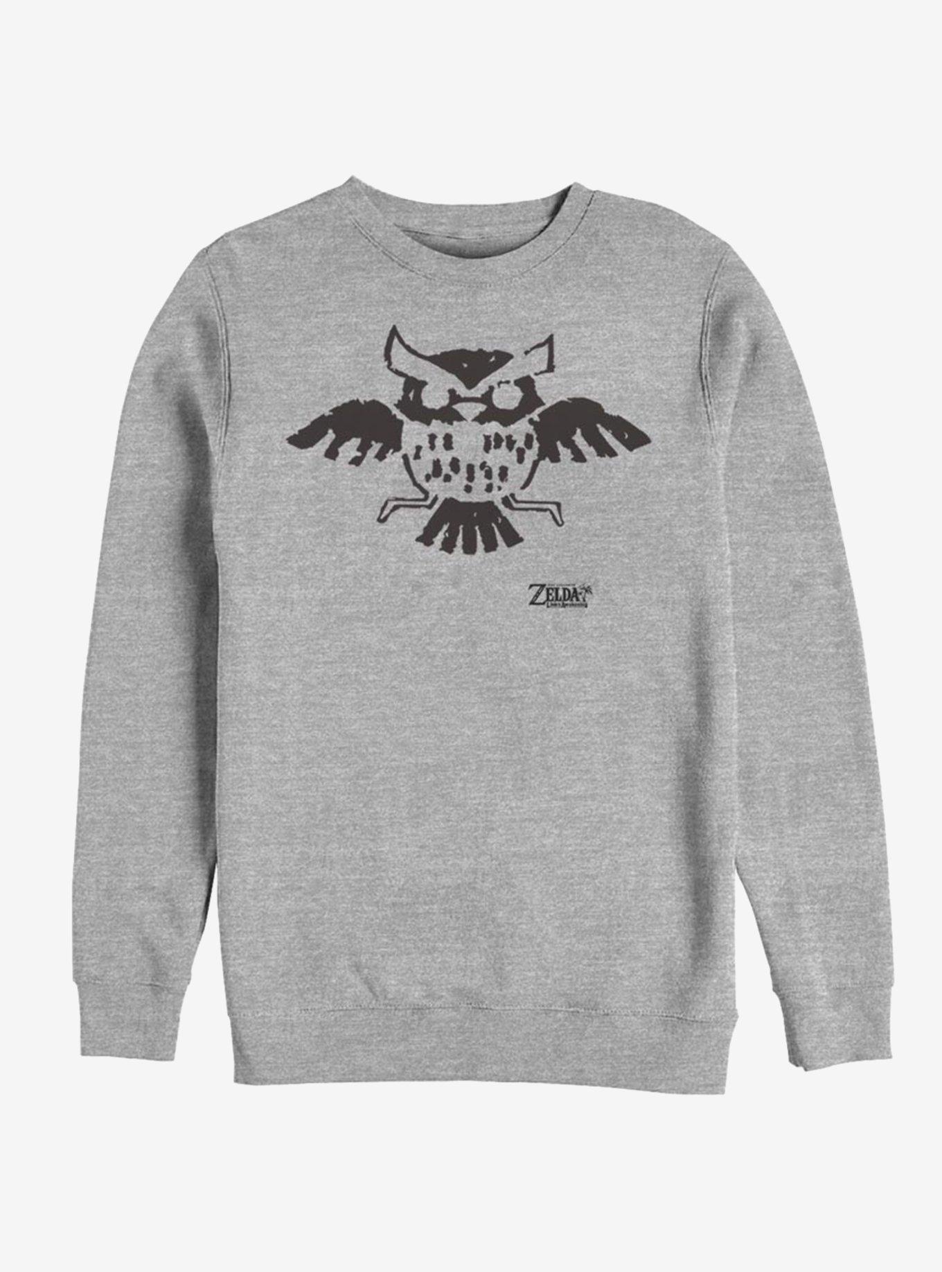 Nintendo The Legend of Zelda: Link's Awakening Owl Glyph Sweatshirt, ATH HTR, hi-res