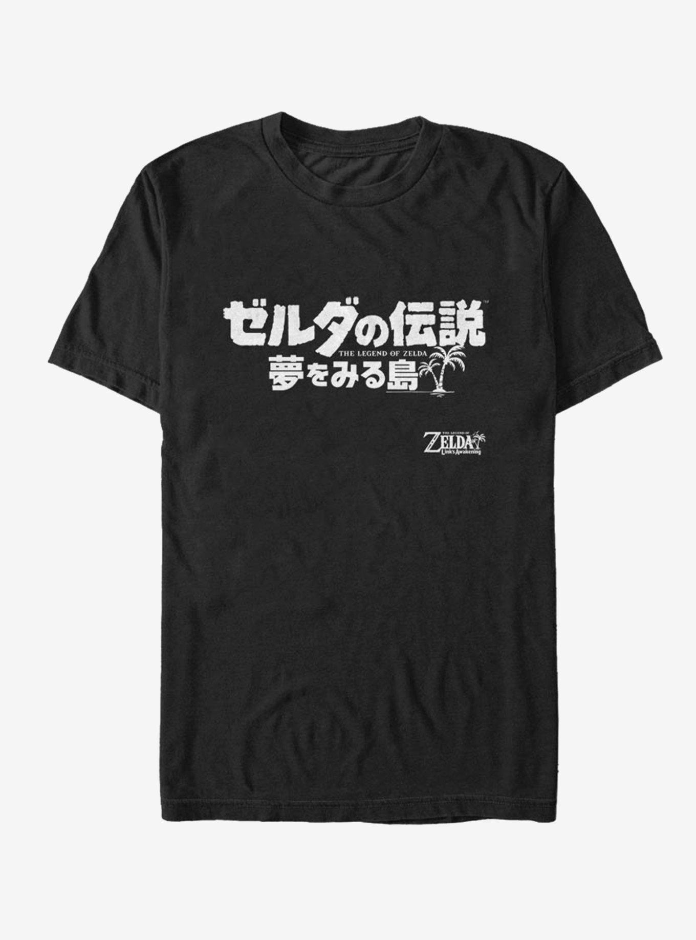 Nintendo The Legend of Zelda: Link's Awakening Japanese Logo T-Shirt, BLACK, hi-res