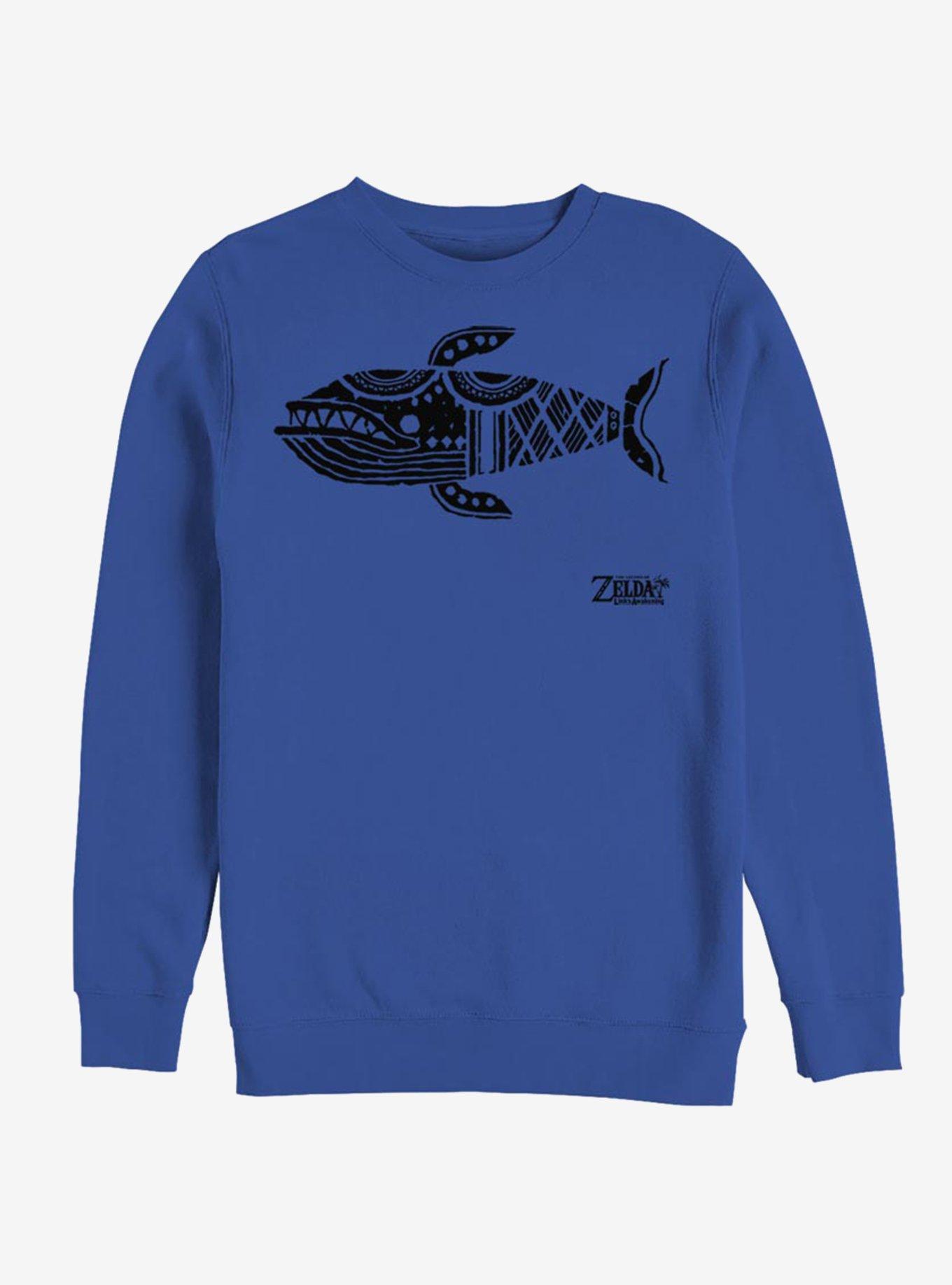 Nintendo The Legend of Zelda: Link's Awakening Whale Glyph Sweatshirt, ROYAL, hi-res