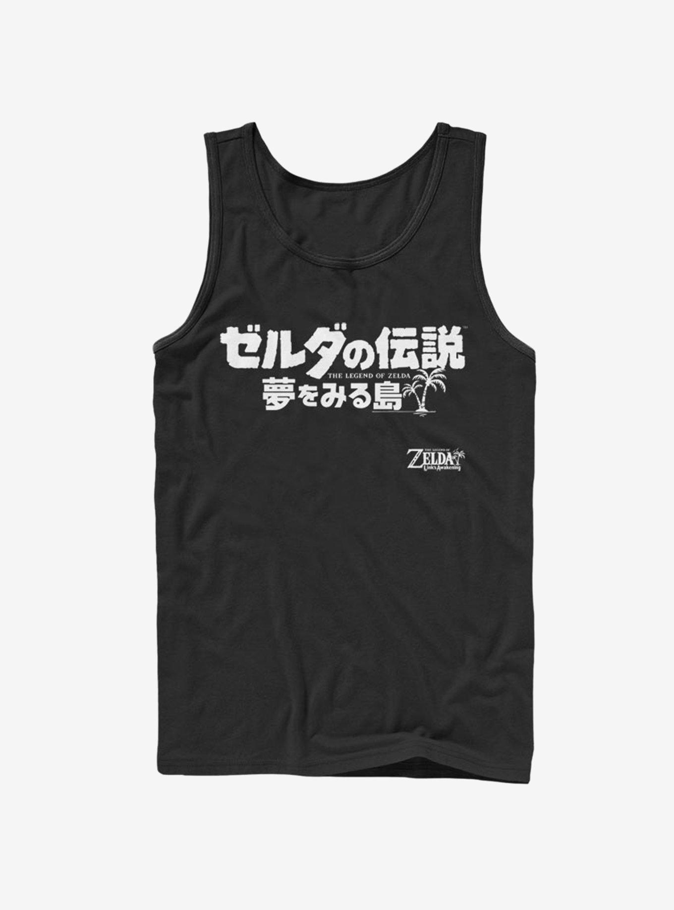 Nintendo The Legend of Zelda: Link's Awakening Japanese Logo Tank, BLACK, hi-res