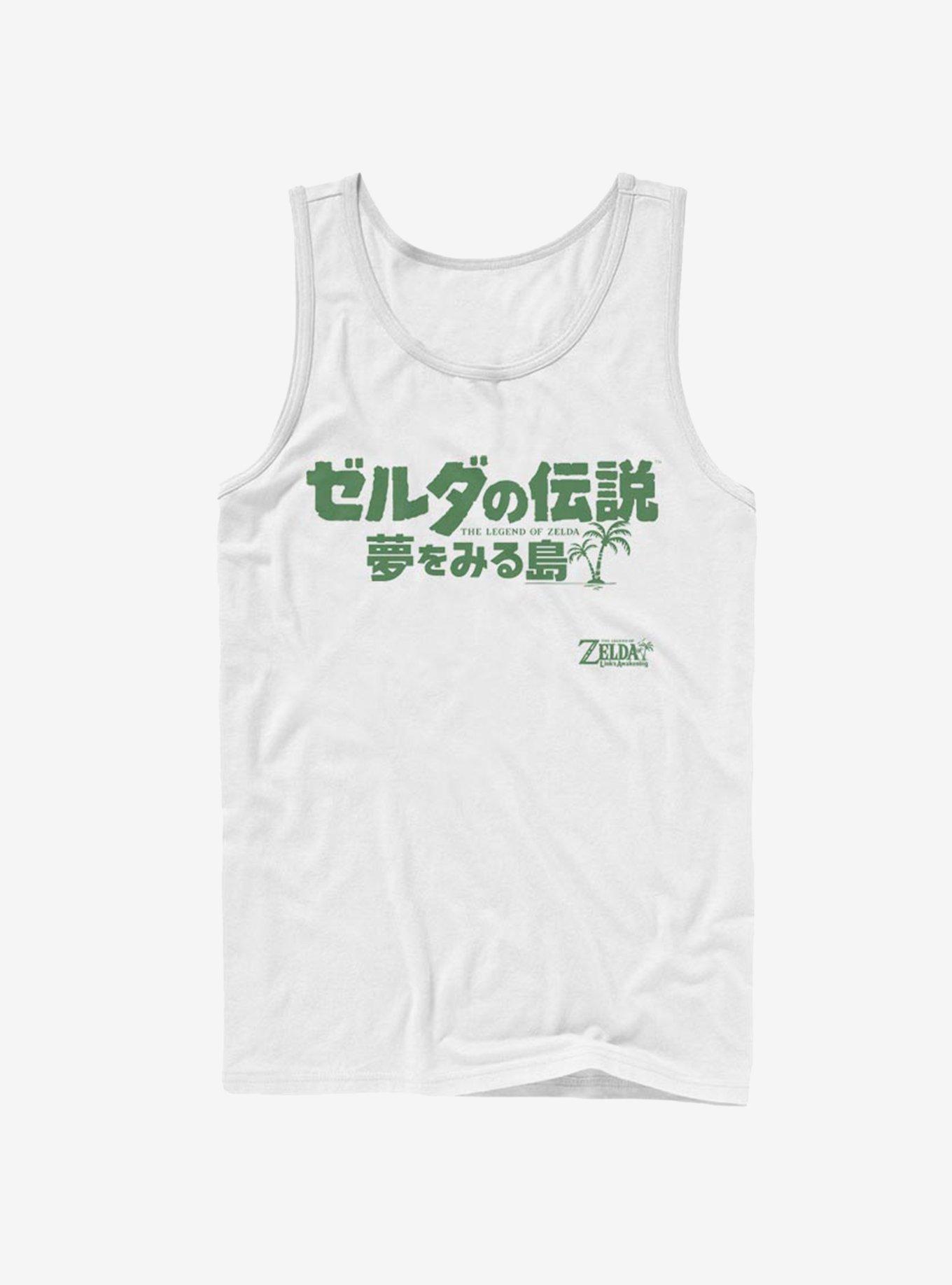 Nintendo The Legend of Zelda: Link's Awakening Japanese Logo Tank, WHITE, hi-res