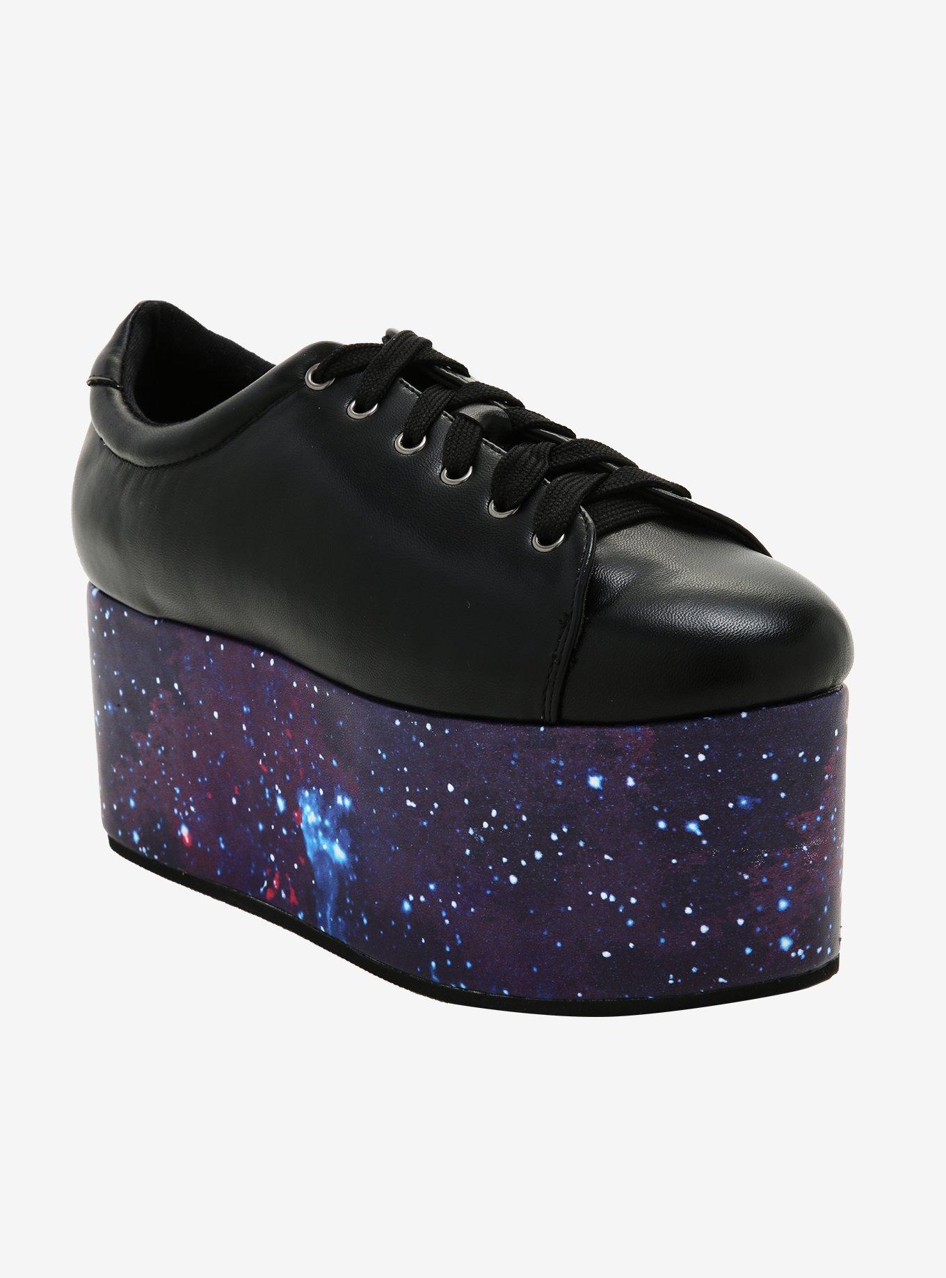 Black With Galaxy Sole Platform Sneakers, MULTI, hi-res