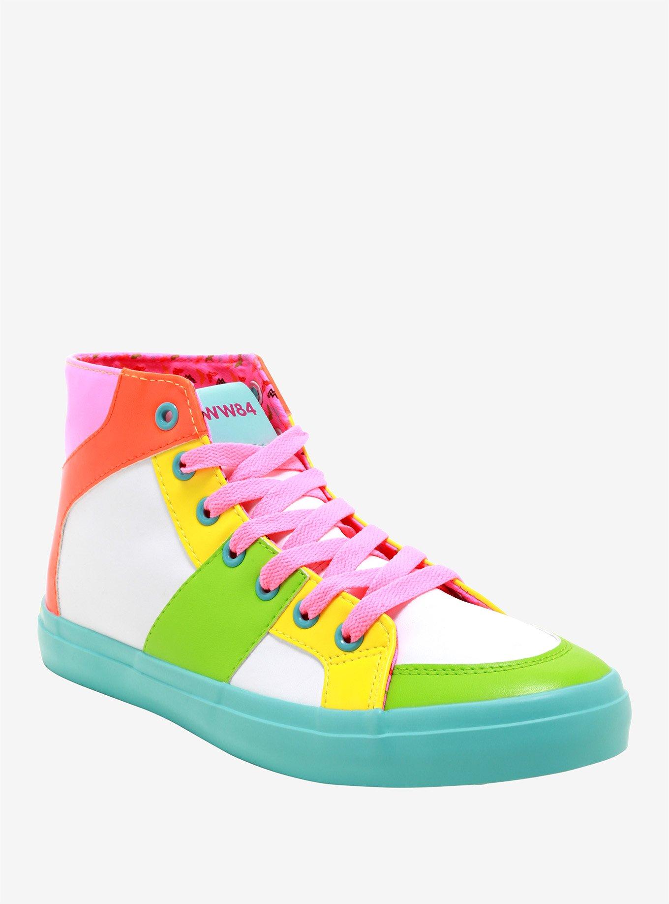 DC Comics Wonder Woman 1984 Neon Color-Block Hi-Top Sneakers