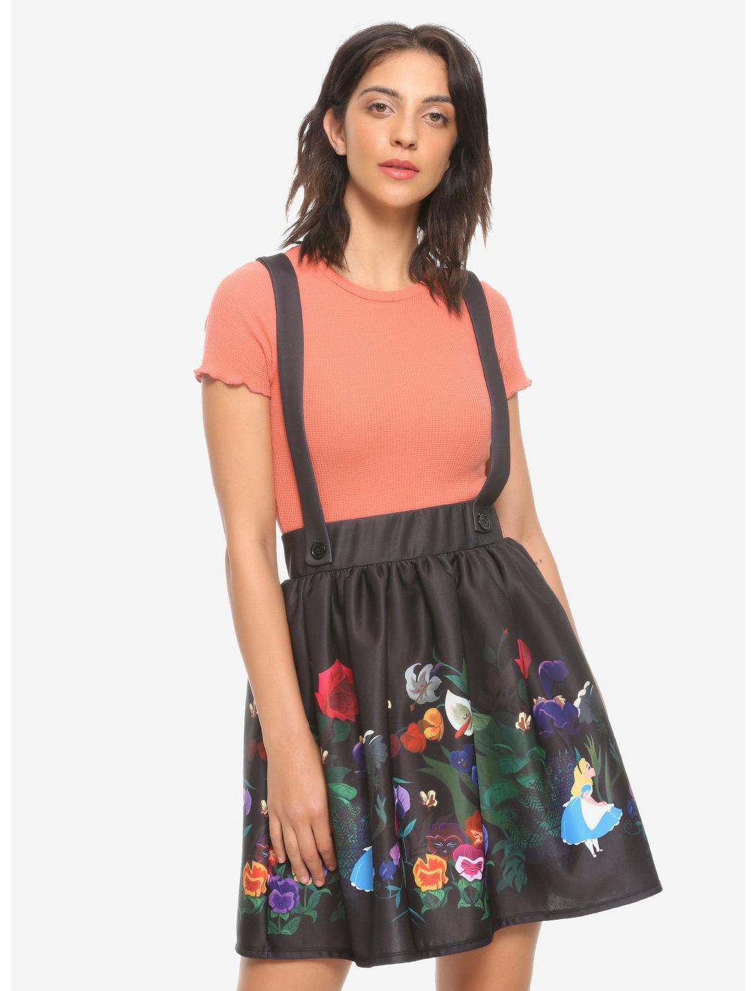 Disney Alice In Wonderland Flower Garden Suspender Skirt, MULTI, hi-res