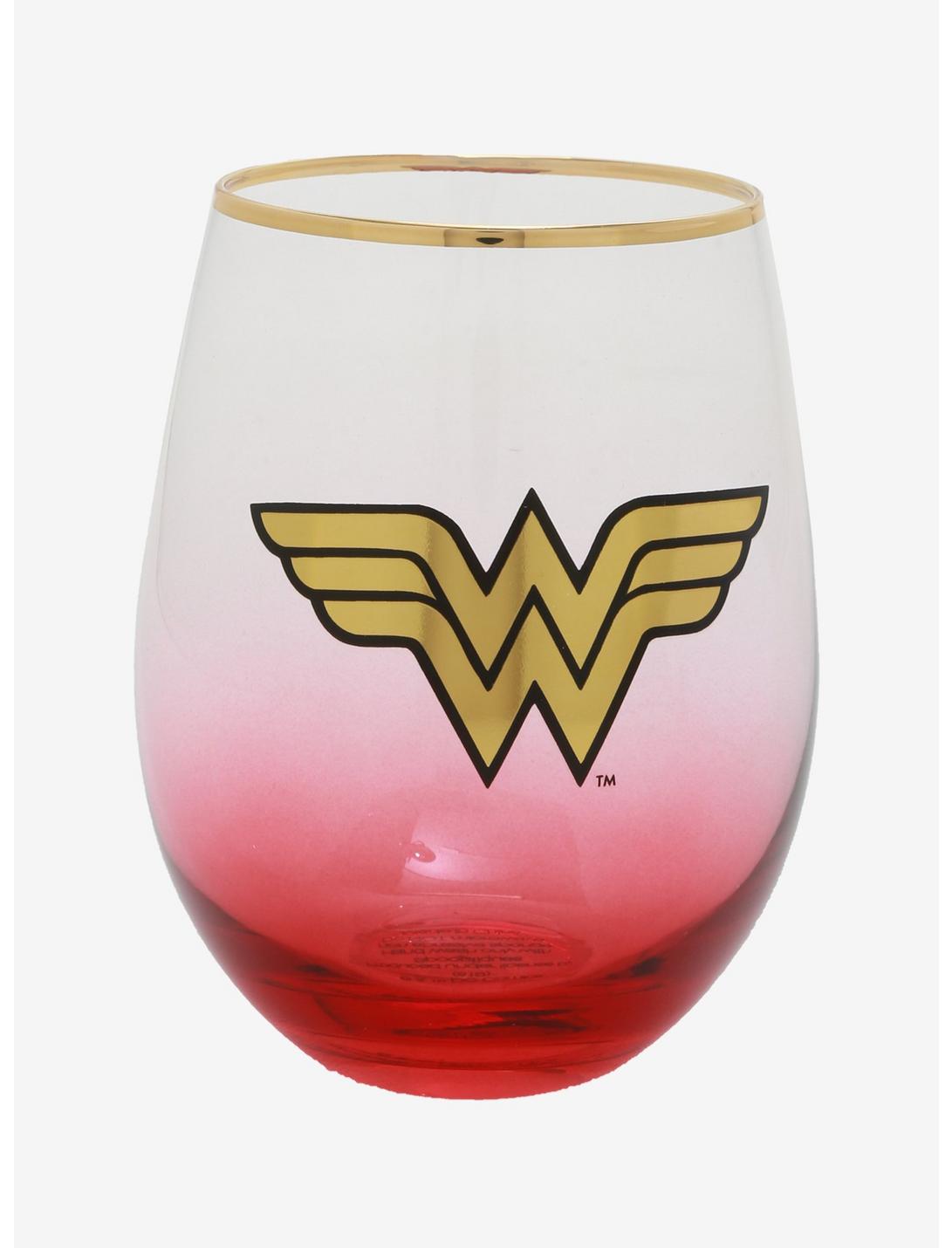 DC Comics Wonder Woman Symbol Stemless Glass, , hi-res