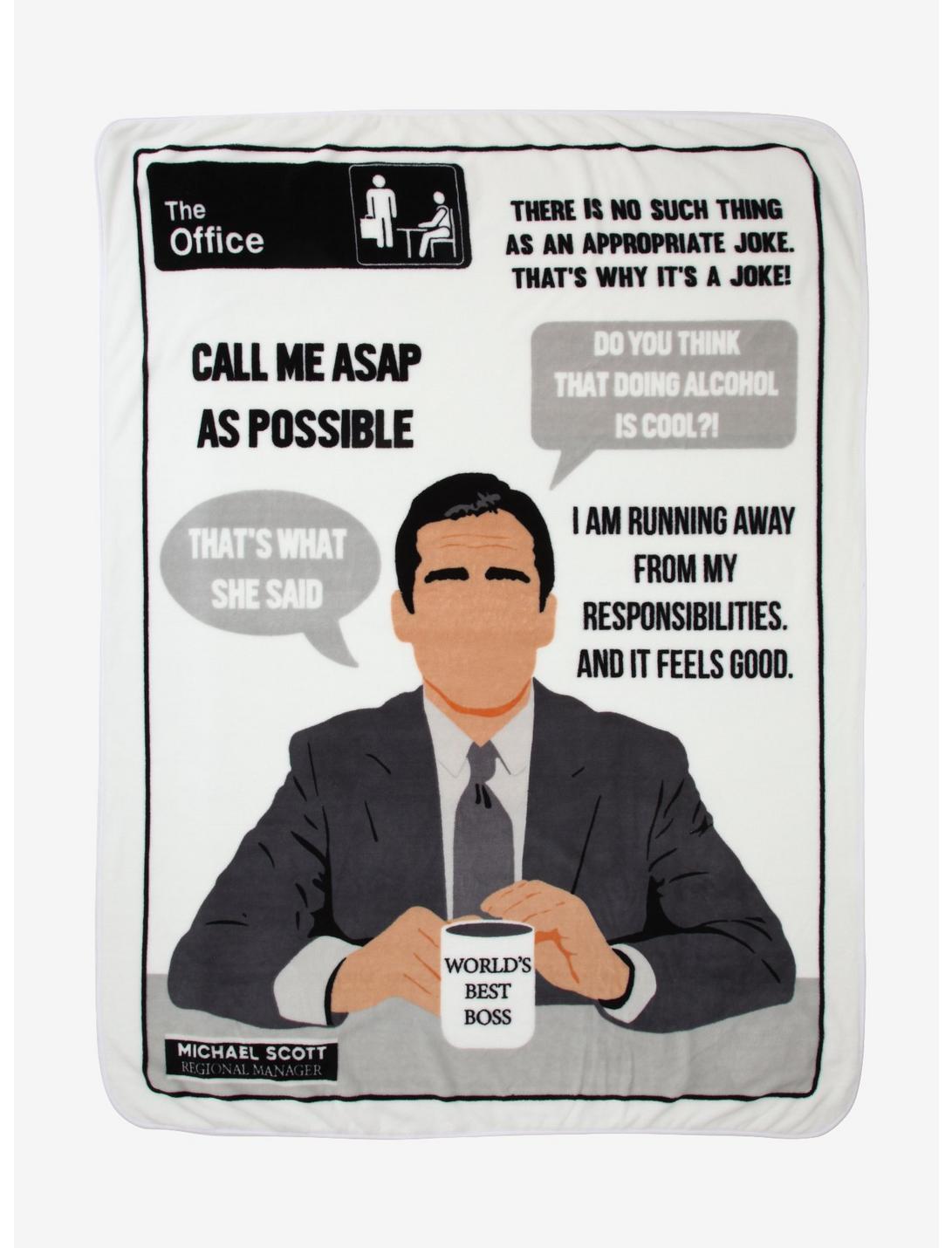 The Office Michael Quotes Plush Throw Blanket, , hi-res