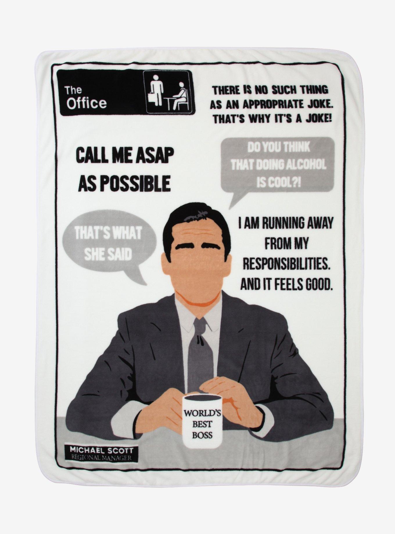 The Office Michael Quotes Plush Throw Blanket, , hi-res