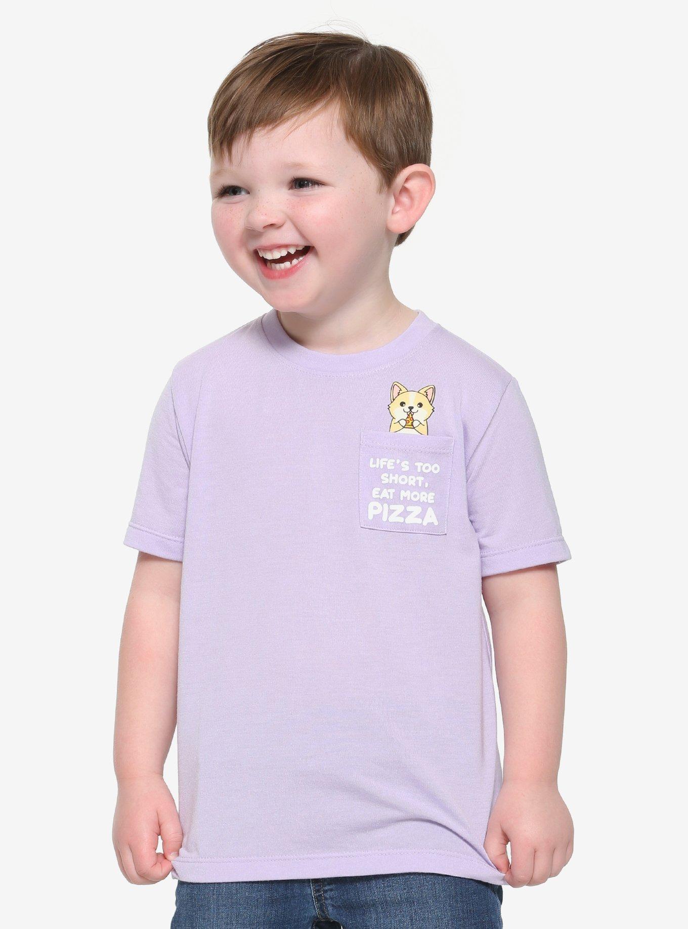 Corgi Eat More Pizza Toddler Pocket T-Shirt - BoxLunch Exclusive, LILAC, hi-res
