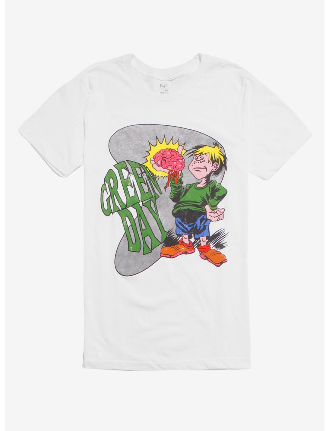 Green Day Brain Boy T-Shirt, WHITE, hi-res