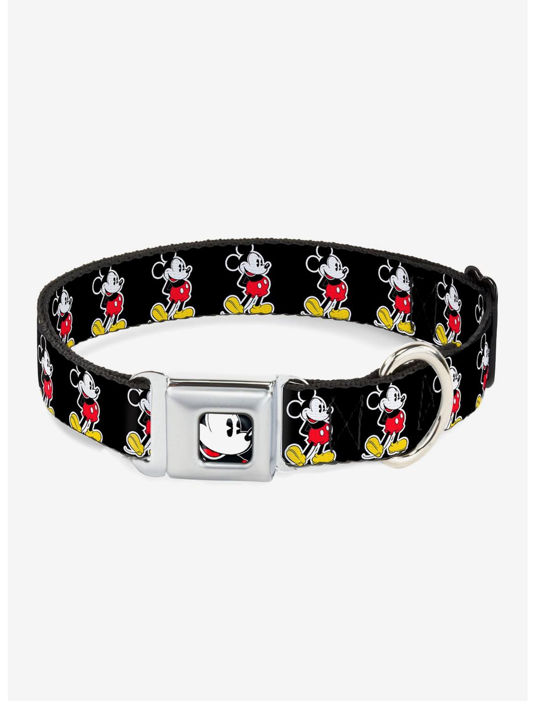 Disney Classic Mickey Mouse Pose Seatbelt Buckle Dog Collar, BLACK, hi-res