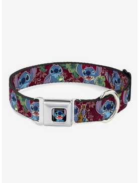 Disney Lilo & Stitch Expressions Tropical Flora Seatbelt Buckle Dog Collar, , hi-res