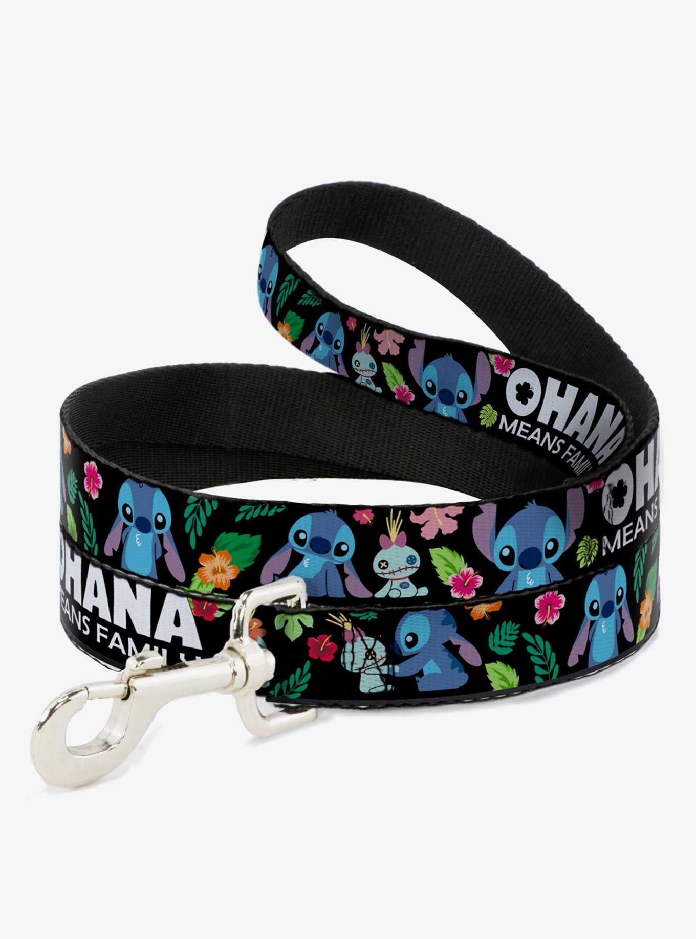 Disney Lilo & Stitch Ohana Means Family Stitch Scrump Poses Tropical Flora Dog Leash, , hi-res
