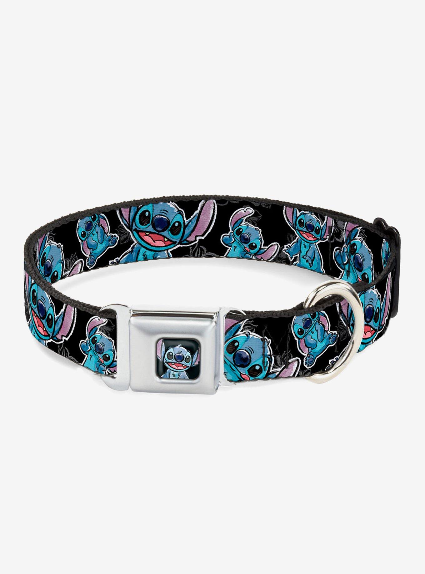 Disney Lilo & Stitch Poses Hibiscus Sketch Seatbelt Buckle Dog Collar, , hi-res