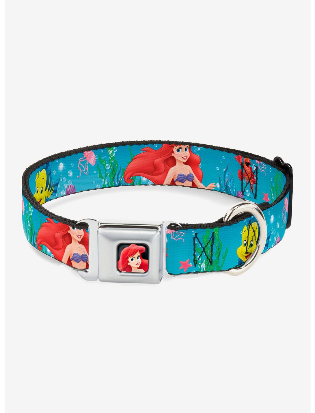 Disney The Little Mermaid Ariel Sebastian Flounder Scene Seatbelt Buckle Dog Collar, MULTICOLOR, hi-res