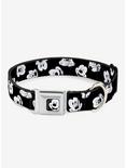 Disney Mickey Mouse Expressions Scattered Seatbelt Buckle Dog Collar, BLACK  WHITE, hi-res