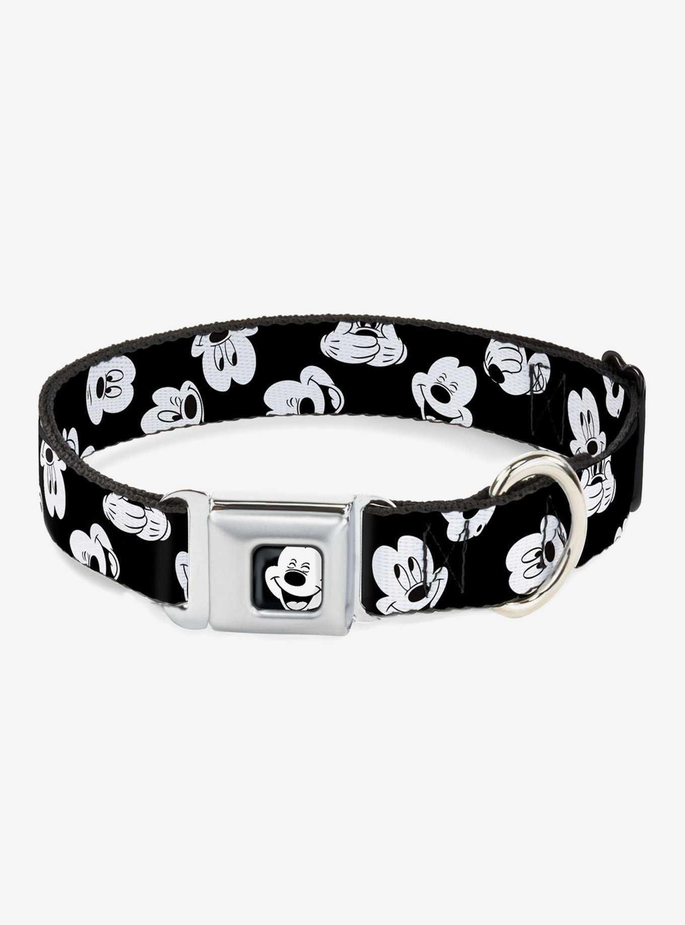 Disney Mickey Mouse Expressions Scattered Seatbelt Buckle Dog Collar, , hi-res