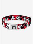 Disney Mickey Mouse Expressions Seatbelt Buckle Dog Collar, RED, hi-res