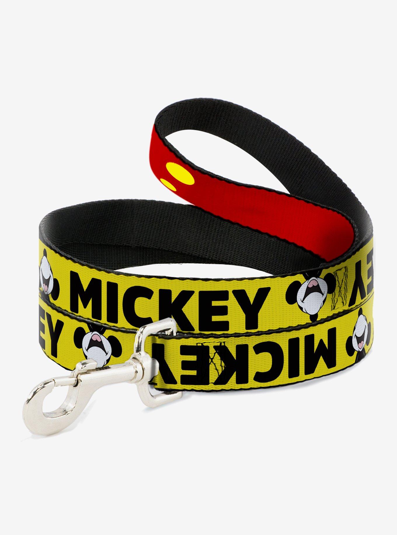 Disney Mickey Mouse Smiling Up Pose Flip Buttons Dog Leash, , hi-res