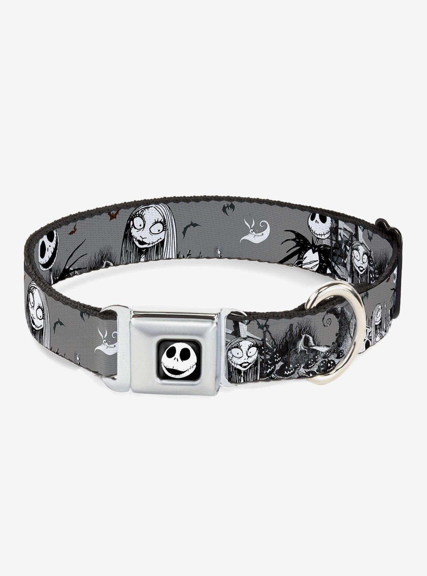The Nightmare Before Christmas Jack And Sally Cemetery Scene Seatbelt Buckle Dog Collar, , hi-res