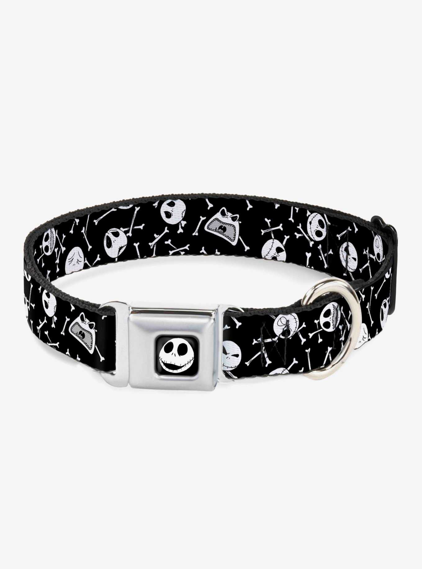 The Nightmare Before Christmas Jack Expressions Bones Scattered Seatbelt Buckle Dog Collar, , hi-res