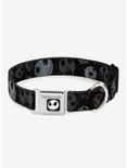 The Nightmare Before Christmas Jack Expressions Scattered Weather Seatbelt Buckle Dog Collar, BLACK  WHITE, hi-res